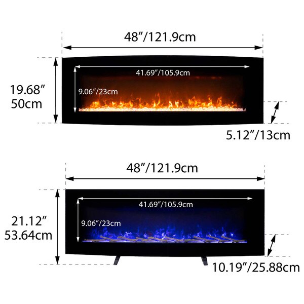 48 inch Curved fireplace